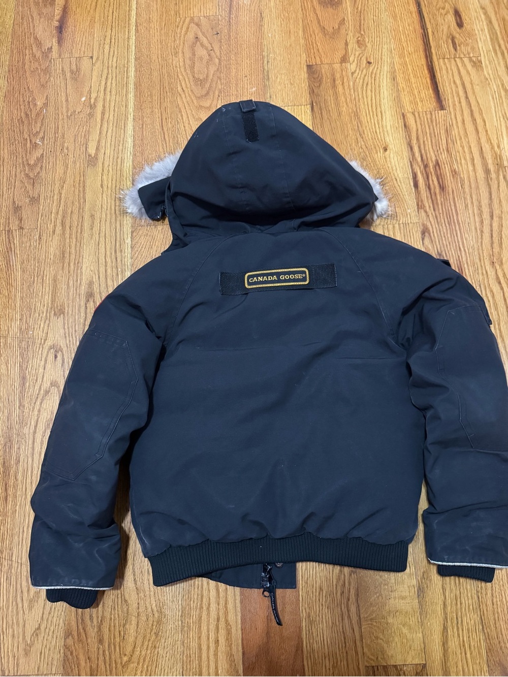 Canada Goose Kids Black Puffer Jacket with Fur Trim